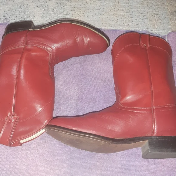 Laredo Red and White Leather Boots - Picture 4 of 13
